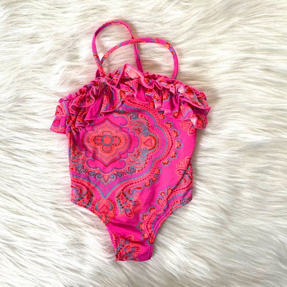 Baby Gap Pretty In Pink Swimsuit 18/24M - Picture 1 of 4